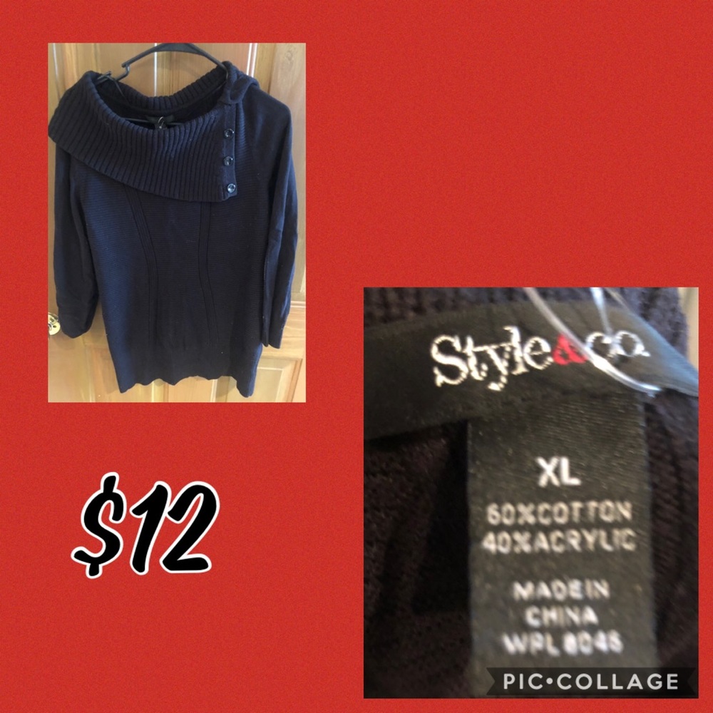 Style and Co. black sweater Sz. Xl
